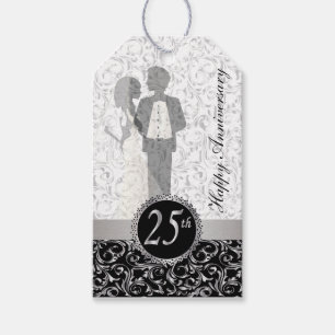 Elegant 25-årsjubileum presentetikett