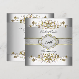 Elegant 25-årsjubileum Silver Vitt Guld Mall