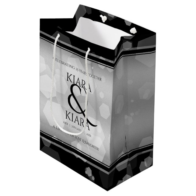 Elegant 25:e årsdagen Silver Bröllop (Framsidan Vinklad)