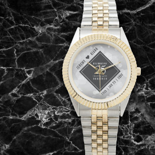 Elegant 25:e årsdagen Silver Bröllop Armbandsur