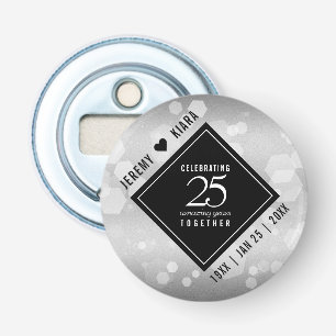 Elegant 25:e årsdagen Silver Bröllop Flasköppnare