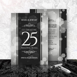 Elegant 25:e årsdagen Silver Bröllop Inbjudningar
