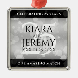 Elegant 25:e årsdagen Silver Bröllop Julgransprydnad Metall