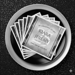 Elegant 25:e årsdagen Silver Bröllop Pappersservett