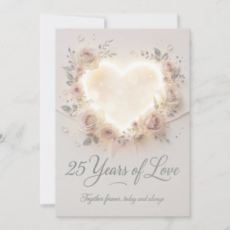 Elegant 25th Wedding Anniversary Card Julkort