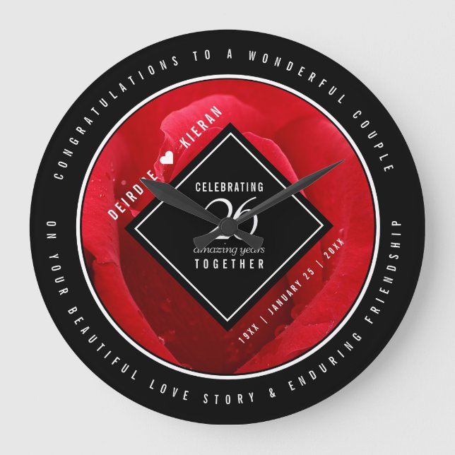 Elegant 26:e årsdagen för Firande vid Bröllop i Ro Stor Klocka (Framsida)