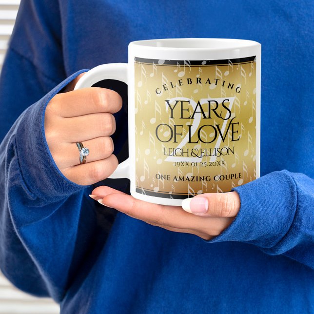 Elegant 27:e musikårsdagen Bröllop Firande Jumbo Mugg (27th Wedding Anniversary Jumbo Coffee Mug Cover Photo.)