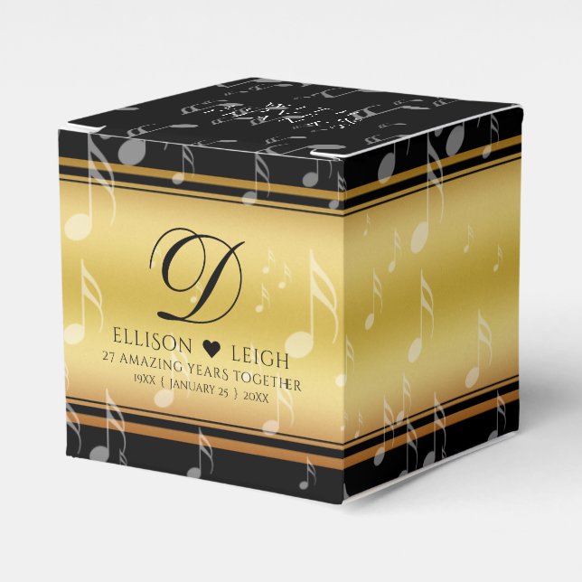 Elegant 27:e musikårsdagen Bröllop Firande Presentaskar (Framsidan Sidan)