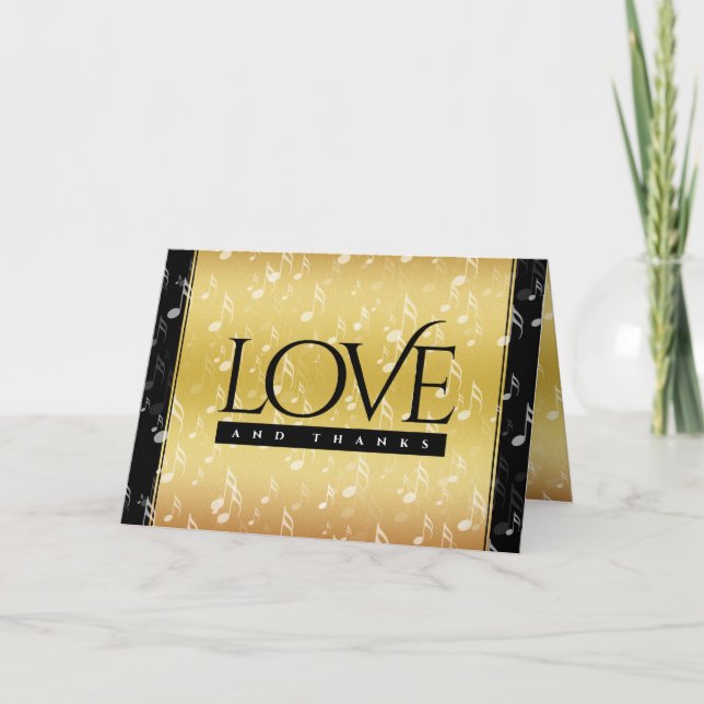 Elegant 27:e musikårsdagen Bröllop Firande Tack Kort (Framsida)