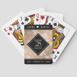 Elegant 28:e Linen Bröllop-årsdagen Firande Casinokort