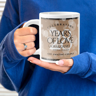 Elegant 28:e Linen Bröllop-årsdagen Firande Jumbo Mugg