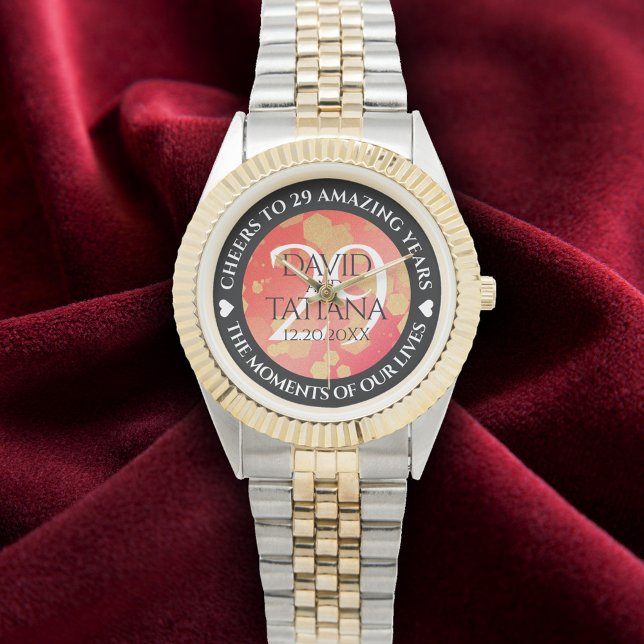 Elegant 29:e Garnet-årsdagen Bröllop Armbandsur (Elegant 29th Garnet Wedding Anniversary Wristwatch Cover Photo)