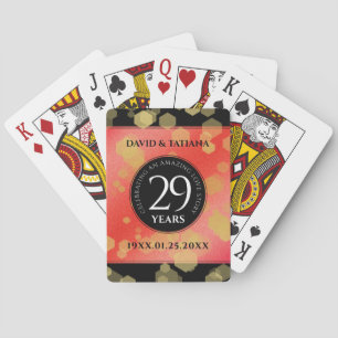 Elegant 29:e Garnet-årsdagen Bröllop Casinokort