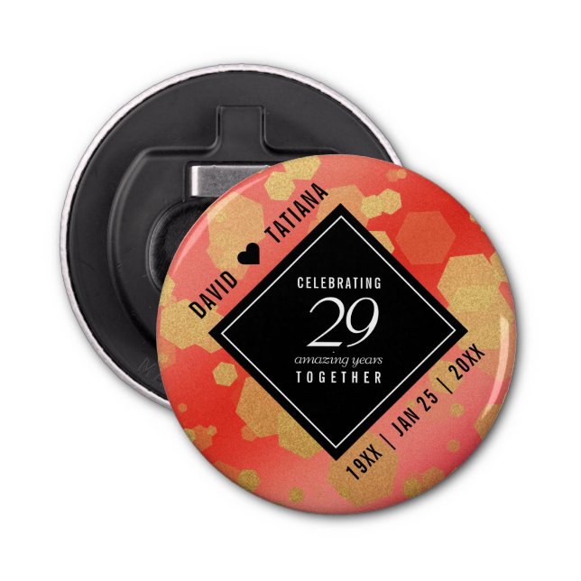 Elegant 29:e Garnet-årsdagen Bröllop Flasköppnare (Framsidan)