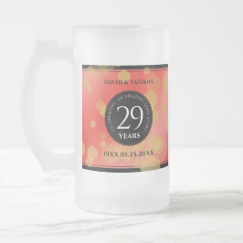 Elegant 29:e Garnet-årsdagen Bröllop Frostat Ölglas