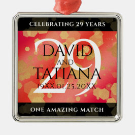 Elegant 29:e Garnet-årsdagen Bröllop Julgransprydnad Metall