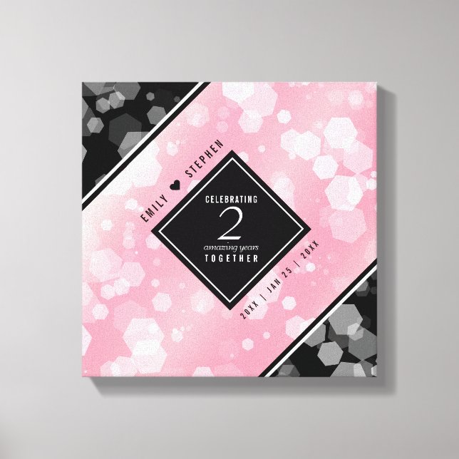 Elegant 2:a årsdagen för Ro-kvarteret Bröllop Canvastryck (Framsida)