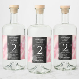 Elegant 2:a årsdagen för Ro-kvarteret Bröllop Spritflaskor Etikett