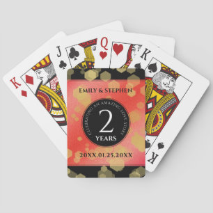 Elegant 2:a Garnet-årsdagen Bröllop Firande Casinokort