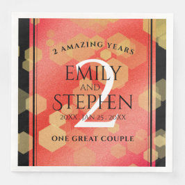 Elegant 2:a Garnet-årsdagen Bröllop Firande Pappersservett