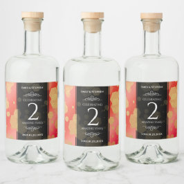 Elegant 2:a Garnet-årsdagen Bröllop Firande Spritflaskor Etikett