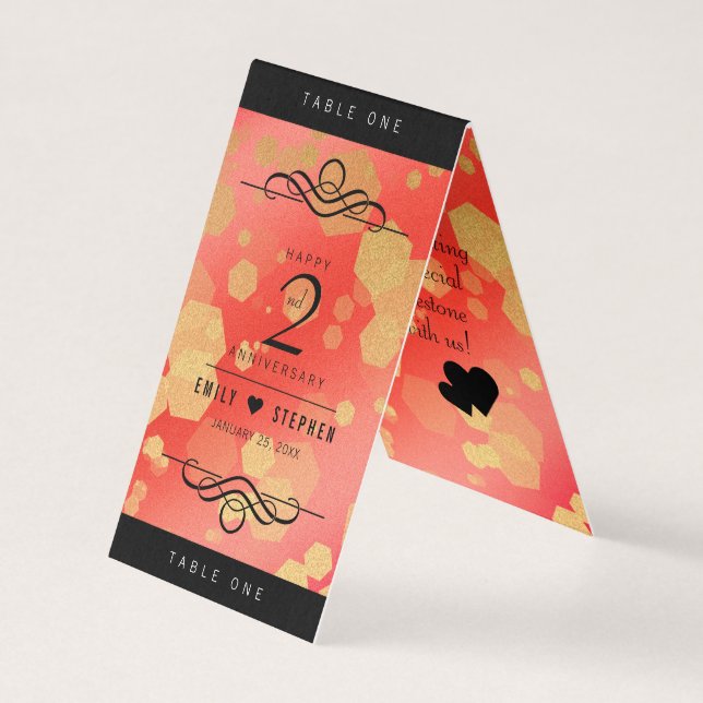 Elegant 2:a Garnet-årsdagen Bröllop Kort (Framsida)