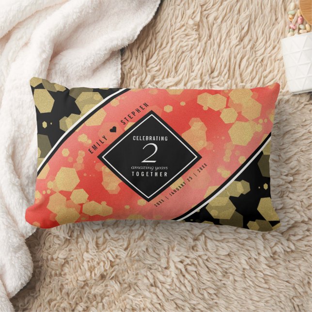 Elegant 2:a Garnet-årsdagen Bröllop Lumbarkudde (Filt)