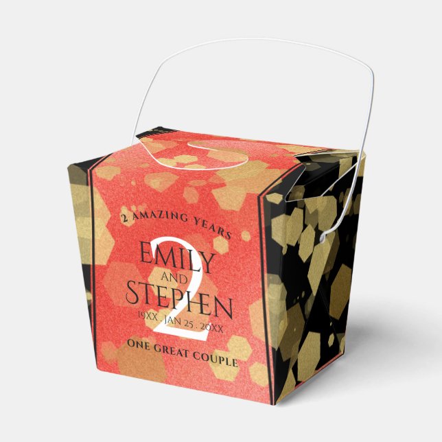 Elegant 2:a Garnet-årsdagen Bröllop Presentaskar (Framsidan Sidan)
