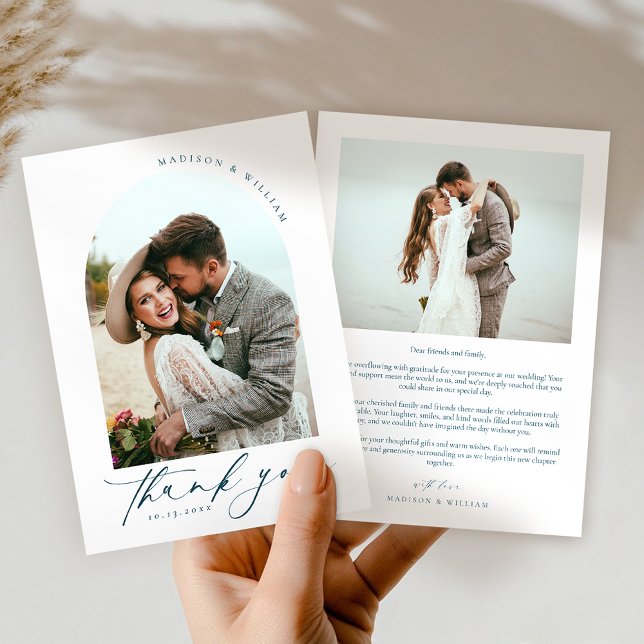 Elegant 2 Foton Bröllop - tackkort Tack Kort (Skapare uppladdad)