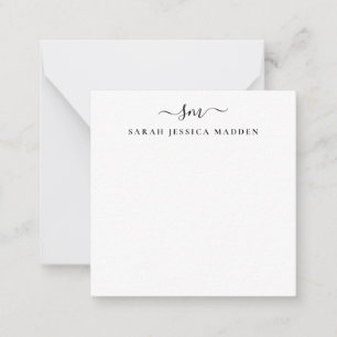 Elegant 2 Monogram första felsökningsskript Anteckningskort