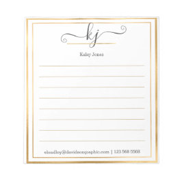 Elegant 2 Monogram-skript från skrivbordet i Anteckningsblock