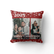 Elegant 2 Photo Red Keepsake Family Photo