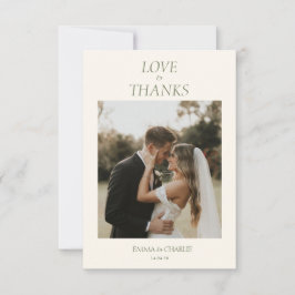 Elegant 2 Photo Thank you Wedding card Tack Kort