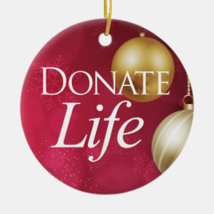 Elegant 2-sidig Donate Life Julgransprydnad Keramik