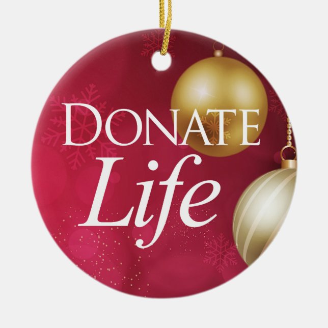 Elegant 2-sidig Donate Life Julgransprydnad Keramik (Framsidan)