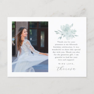 Elegant 2 - Tack för fotoQuinceanera-Blommigt Vykort