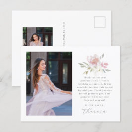 Elegant 2 - Tack för fotoQuinceanera-Blommigt Vykort