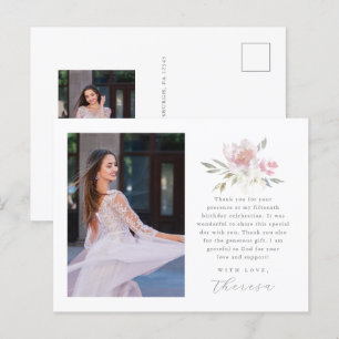 Elegant 2 - Tack för fotoQuinceanera-Blommigt Vykort