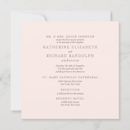 Elegant 2 Ventilkvadrat Bröllop Inbjudningar