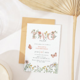 Elegant 2 Vild Wildblomma 2:a födelsedagen Inbjudningar