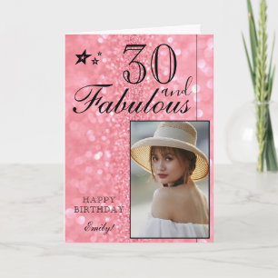 Elegant 30-års födelsedags fotomall Anpassningsb Kort