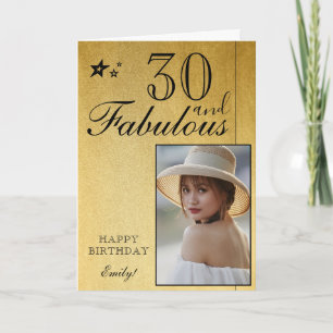 Elegant 30-års födelsedags fotomall Anpassningsb Kort