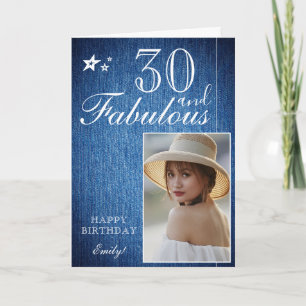 Elegant 30-års födelsedags fotomall Anpassningsb Kort