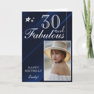 Elegant 30-års födelsedags fotomall Anpassningsb Kort