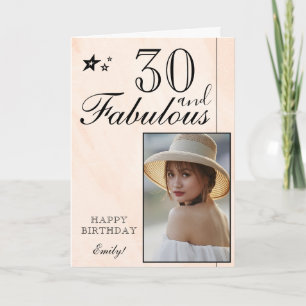 Elegant 30-års födelsedags fotomall Anpassningsb Kort
