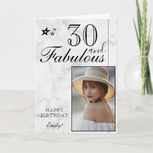 Elegant 30-års födelsedags fotomall Anpassningsb Kort