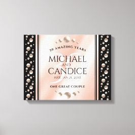 Elegant 30-års pärlbröllopsfirande canvastryck