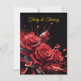 Elegant 30-årsdag - Rosor i blom Vykort