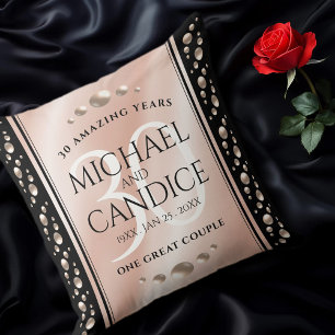 Elegant 30:e årsdagen för Pearl Bröllop Firande Kudde