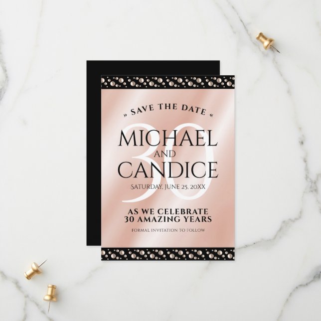 Elegant 30:e årsdagen för Pearl Bröllop Firande Spara Datumet (Fram/Back In Situ)